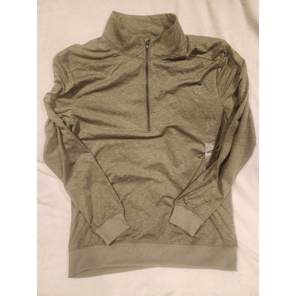 Dip Green Pullover Quarter 1/4 Zip Sweater Eco Friendly Mens Large